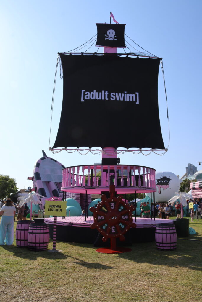 Adult Swim Pirate Ship Crow’s Nest and Mast and Meatwad Prize Helm at Adult Swim’s Pirate Parrrty off-site at SDCC 2024