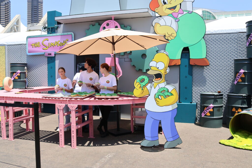 The Lard Lard donut line at Hulu Animayhem at SDCC 2024
