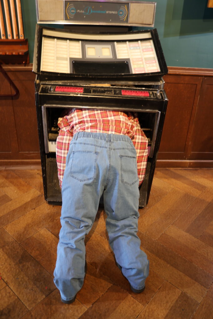 Jukebox at the Winchester Tavern, part of the Shaun of the Dead celebration at SDCC 2024